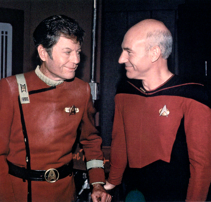 DeForest Kelley and Patrick Stewart